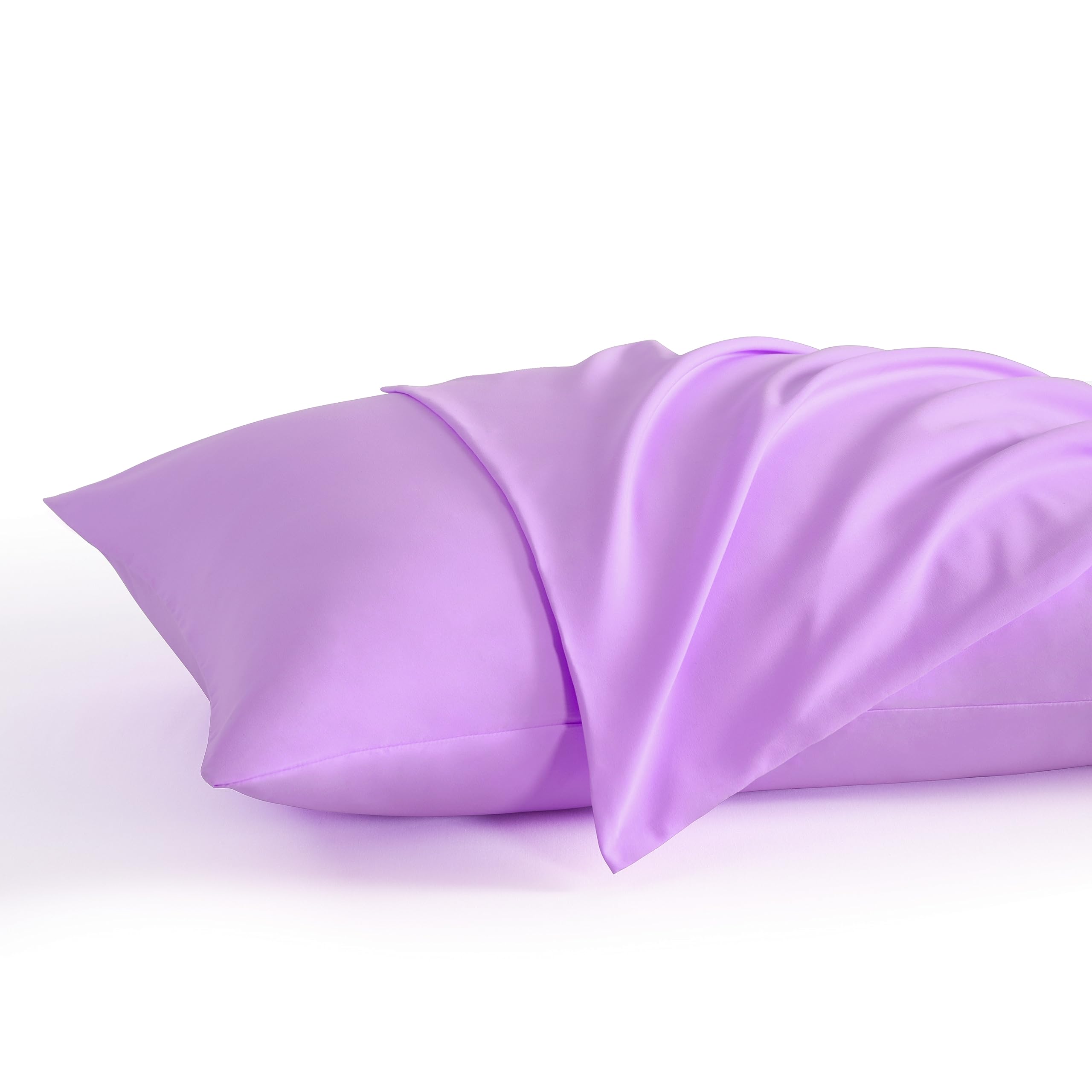 Ntbay King Pillow Cases Set Of 2, 2 Pack Brushed Microfiber 20X36 Pillow Cases, Soft, Wrinkle, Fade, Stain Resistant Light Purpl